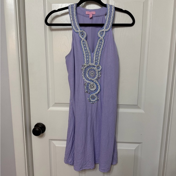 Lilly Pulitzer Valli beaded Shift Dress in Light Lilac Verbena size small - Picture 2 of 8
